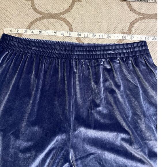 Pink Victoria’s Secret wide leg velvet pull on blue purple pants, size XXL - Picture 5 of 13